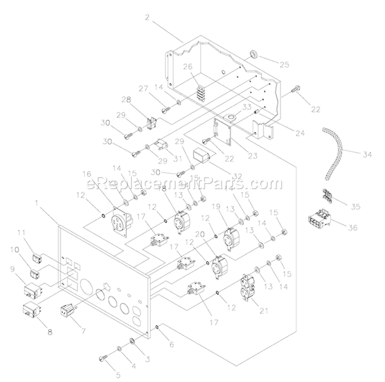 Page B Diagram and Parts List for 030384-0  Briggs and Stratton Generator